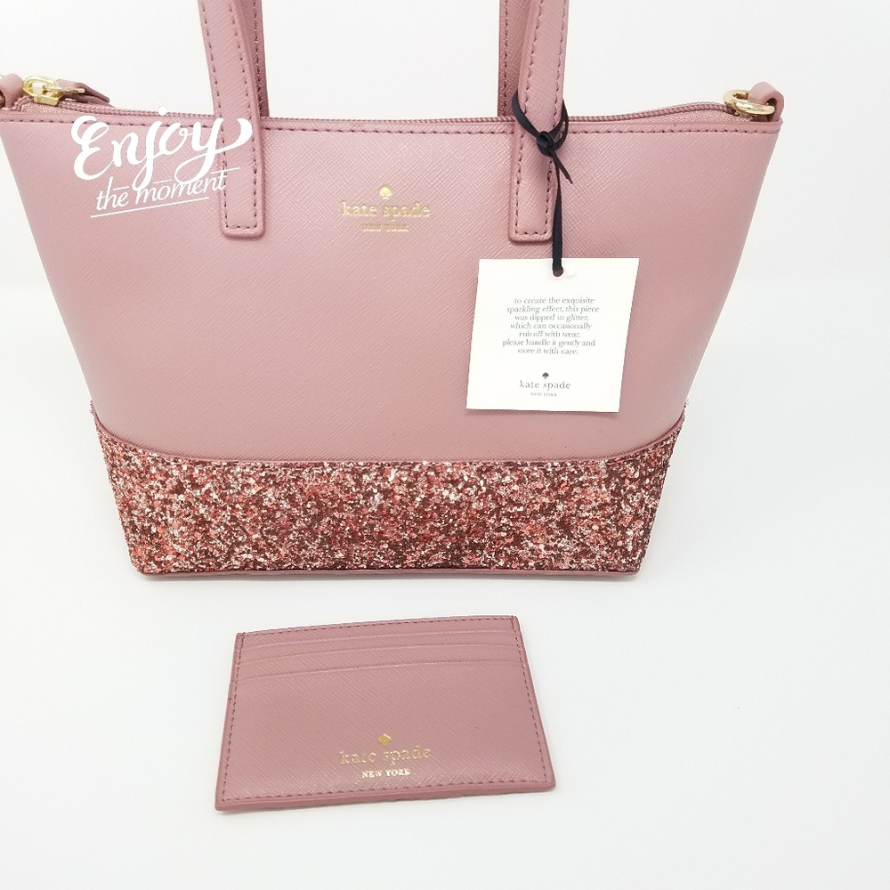 Nwt kate spade glitter set ina greta court card - Picture 7 of 8